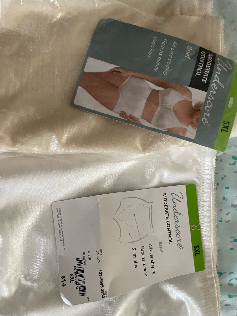 Underscore Moderate Control Brief - White (5XL)Fits like a 3X